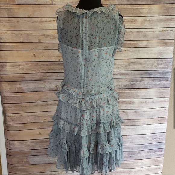 Rebecca Taylor Ruffle Trimmed Silk Chiffon Dress - Picture 4 of 7